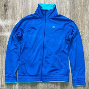Adidas Full Zip Jacket - Blue Turquoise - Medium